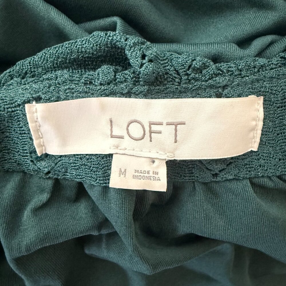 LOFT Hunter Green Eyelet On Off Shoulder Top | M - Picture 8 of 9
